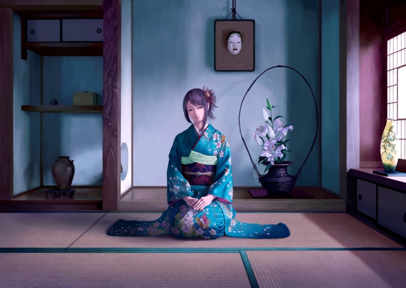 japanese Ethnicity, people, room, lifestyles, flooring, 1080P, women, girl, hairstyle, young Women, portrait, japanese Culture, yukata, anime, kimono