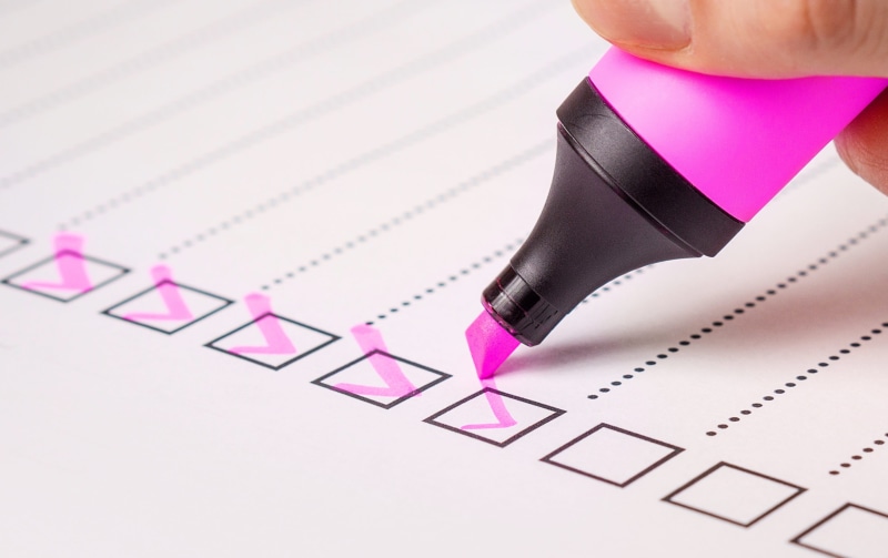 checkbox, agenda, checklist, writing instrument, document, holding, pink, human body part, marker, paper, list, pen, close-up, checked, blank, square, to do