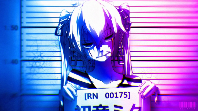 artwork, digital art, DubstepGutter, simple background, blue, anime girls, 1080P, anime, simple, anime boys, numbers, tongue out, pink