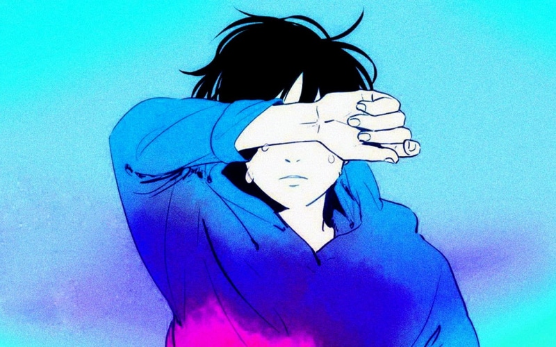 anime, fear, pink, DubstepGutter, artwork, representation, simple, headshot, human representation, digital art, obscured face, people, creativity, adult