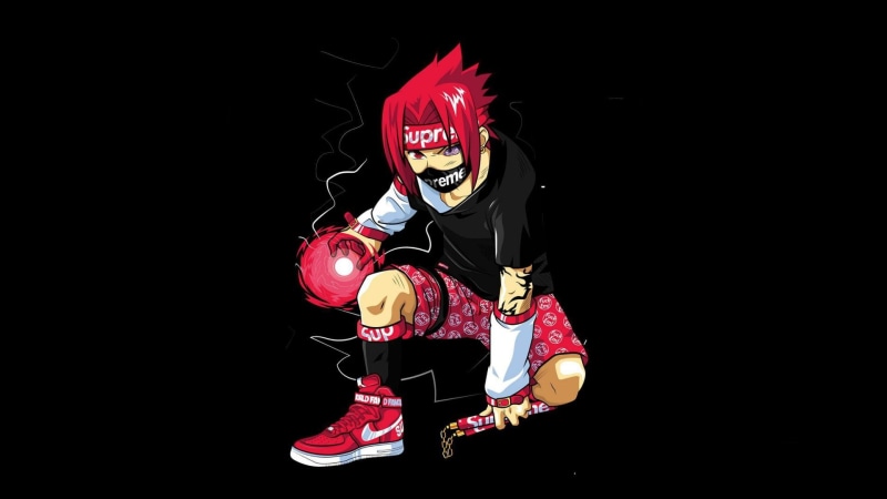 1080P, anime, redhead, Uchiha Sasuke, supreme