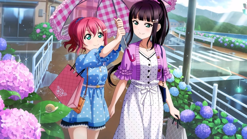 Love Live! Sunshine, Love Live Series, Kurosawa Ruby, umbrella, 1080P, Kurosawa Dia