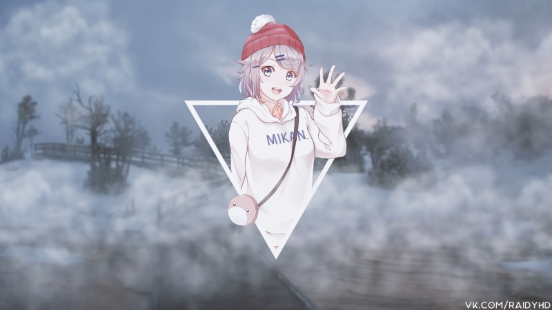 one person, mouth open, outdoors, Love Live! Sunshine, winter, Watanabe You, real people, holding, young adult, looking at camera, anime girls, clothing