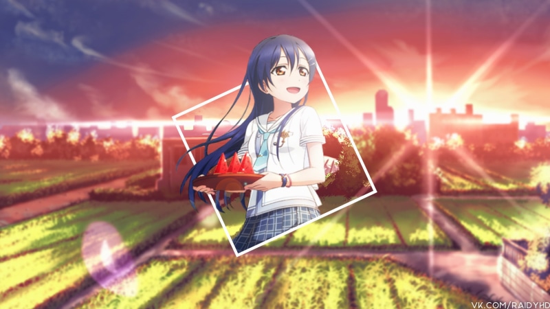 sky, anime girls, sunset, child, nature, Love Live!, sunlight, 1080P, full length, teenager, anime, one person, leisure activity, lens flare, plant, casual clothing