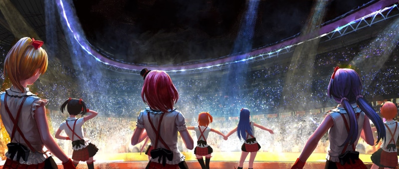 arts culture and entertainment, Ayase Eri, Sonoda Umi, Yazawa Nico, several, adult, stage, stages, Toujou Nozomi, people, group of people, audience, Kousaka Honoka