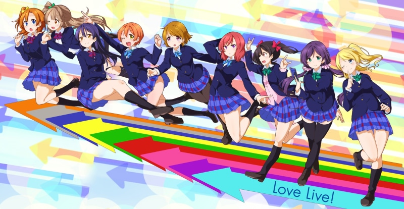 2K, Kousaka Honoka, clothing, young adult, Sonoda Umi, adult, indoors, anime, blue, purple, Love Live!, Ayase Eri, Hoshizora Rin, arts culture and entertainment
