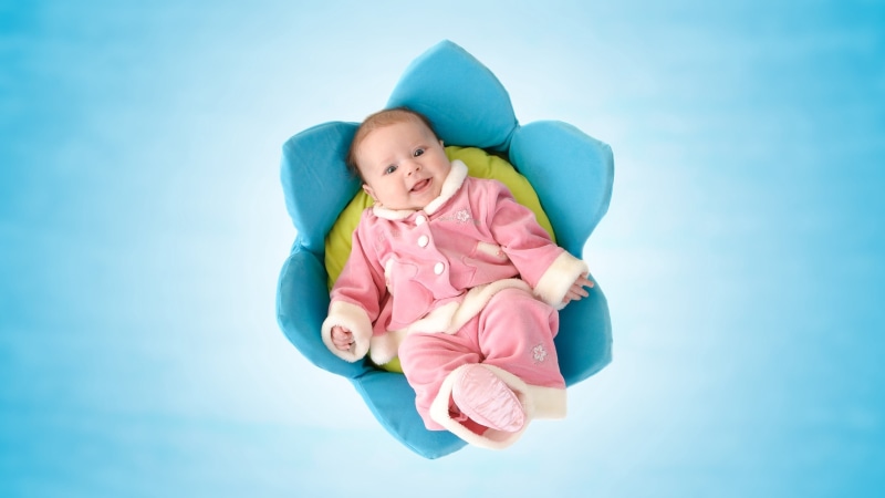 happiness, young, child, playful, one Person, lifestyles, boys, baby clothing, smiling, fun, babyhood, blue, white, studio shot, babies Only, baby Girls