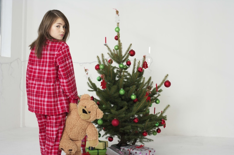 pajamas, celebration, people, gift, s, tree, adult, plaid, smiling, joy, cheerful, females, winter, one Person, decoration, 5K, christmas Decoration, cute