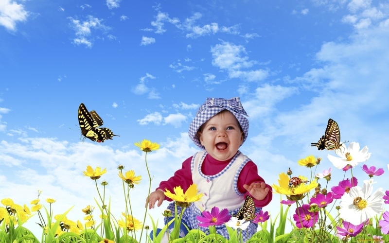 flowers, women, top, happy, growth, flower head, yellow, smile, season, meadow, small, s, cheerful, one person, cute, happiness, vulnerability, boys, childhood