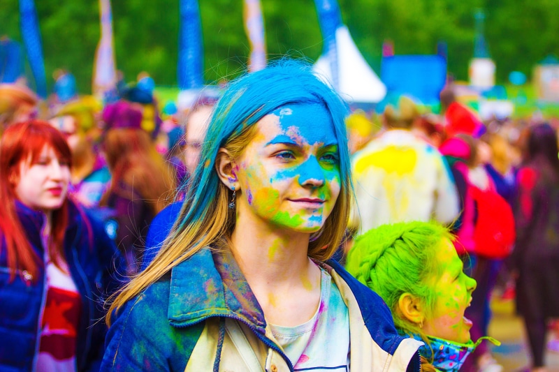 arts culture and entertainment, stroll, cultures, india, music festival, view, people, summer, flashmob, 2017, face paint, paint, yellow, festival, young adult