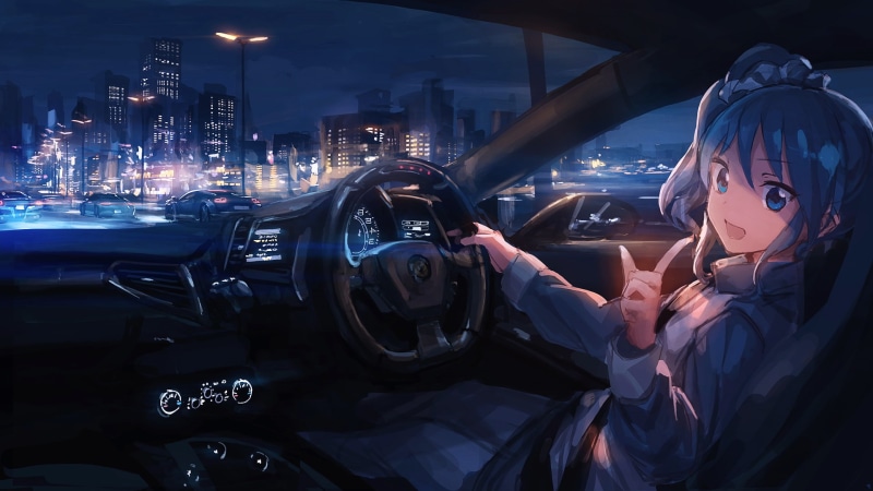 portrait, men, outdoors, Ferrari, land vehicle, car, Women With Cars, Kiriya Aoi, mode of transportation, Aikatsu, anime, one person, building, real people