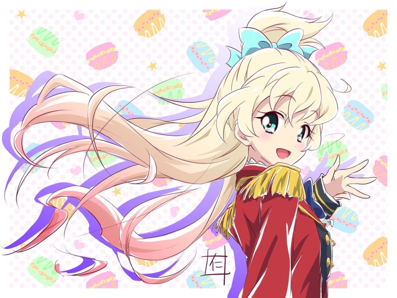 hime, 1080P, macaron, shiratori, stars!, epaulettes, bow, aikatsu, aqua