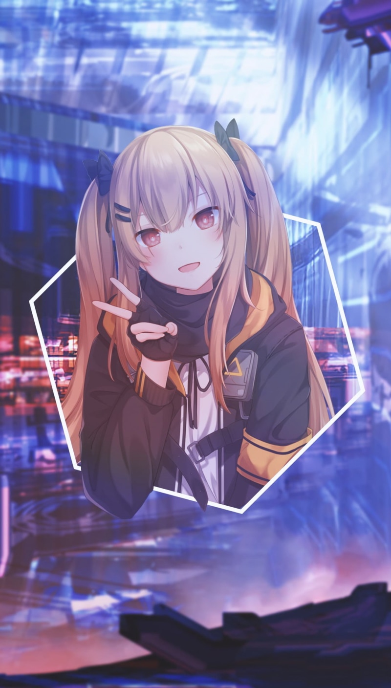 anime, reflection, business, blond hair, 720P, hair, one person, picture-in-picture, portrait, looking at camera, women, anime girls, skill, females, protection