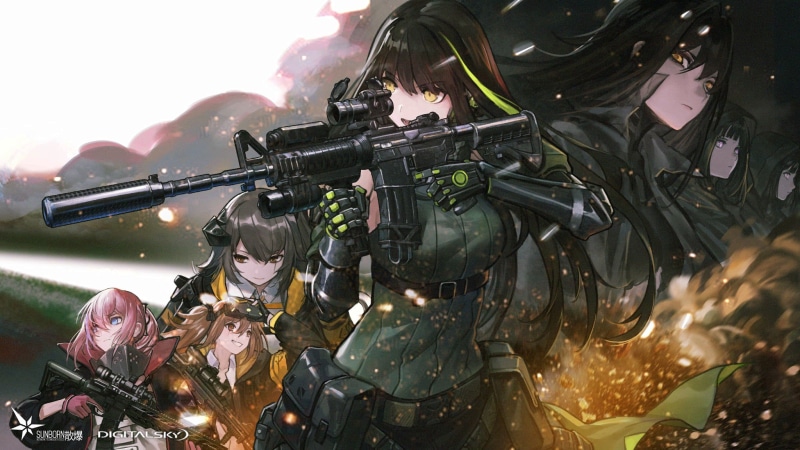 M4A1 (Girls Frontline), UMP9 (Girls Frontline), ST AR-15 (Girls Frontline), UMP45 (Girls Frontline), Video Game, Girls Frontline, 1080P