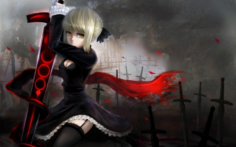 female, 1080P, real people, portrait, Saber Alter, clothing, lifestyles, beautiful woman, character, women, looking at camera, red, adult, three quarter length