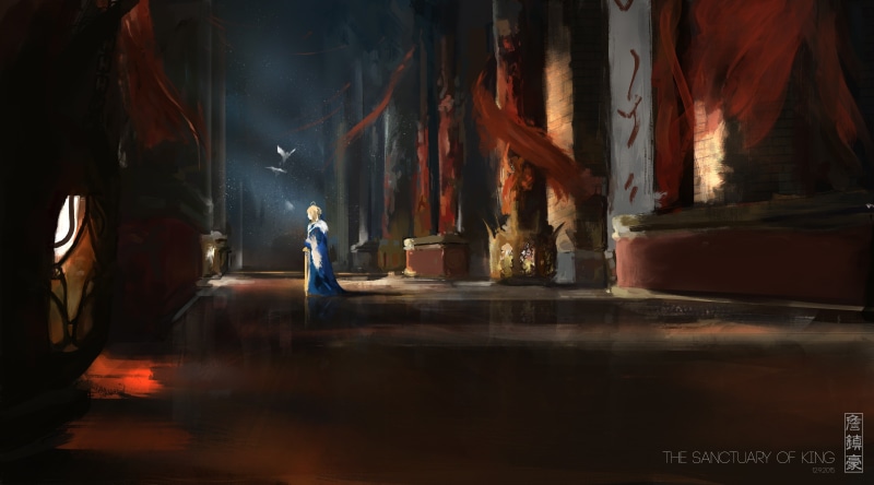 indoors, building, table, Saber, real people, men, one person, full length, Fate Series, women, standing, architecture, place of worship, Fate/Stay Night