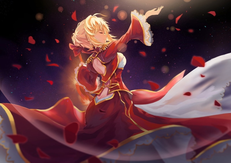 art and craft, Fate Series, Fate/Extra, representation, Saber (Fate Series), yellow, Red Saber, sea, Nero Claudius, animals in the wild, outdoors, 1080P