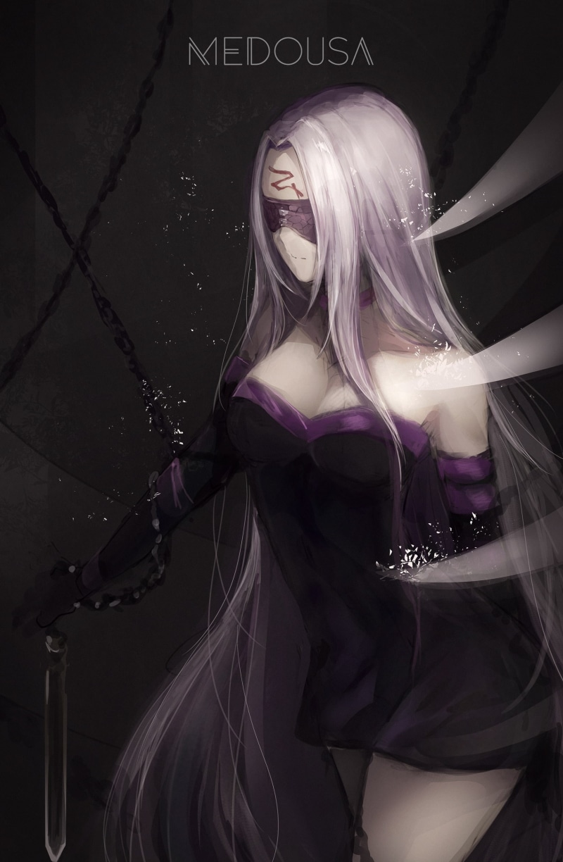1080P, studio shot, looking at camera, Fate Series, young women, beautiful woman, veil, adult, dark, beautiful people, gothic style, anime girls, hair
