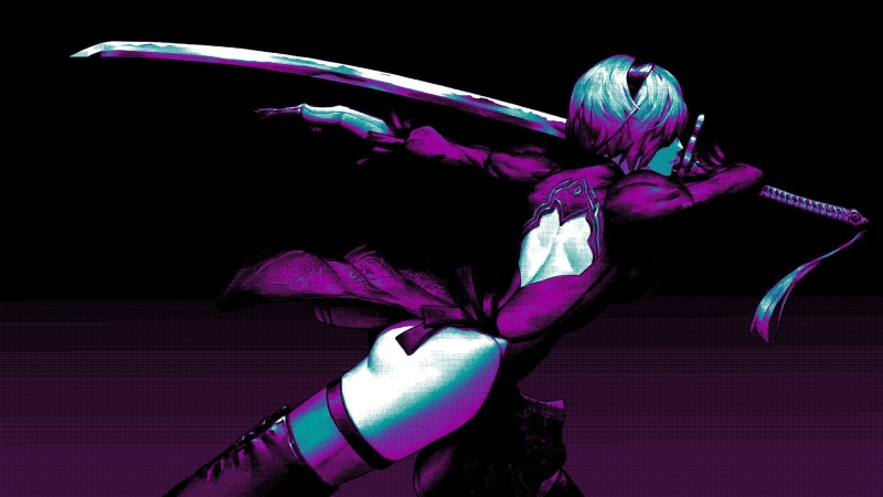 Nier: Automata, 2B (Nier: Automata), vaporwave, white hair, 1080P, NieR