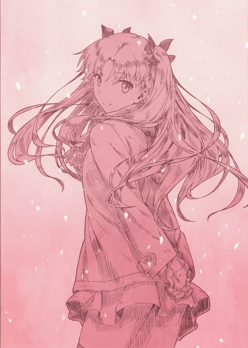 girl, pattern, colored background, anime, complexity, women, Fate Series, backgrounds, pink color, portrait, anime girls, night, fashion, young adult, music