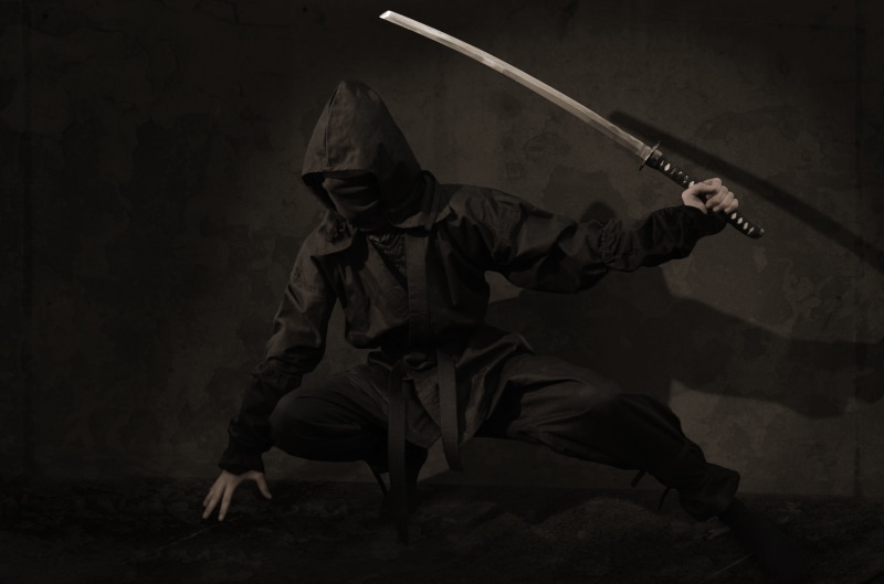 4K, conflict, fighting, blade, men, japanese, military, assassin, dark, uniform, sword, ninja, hoodie, the past, asian, war, weapon, skill, japan, disguise
