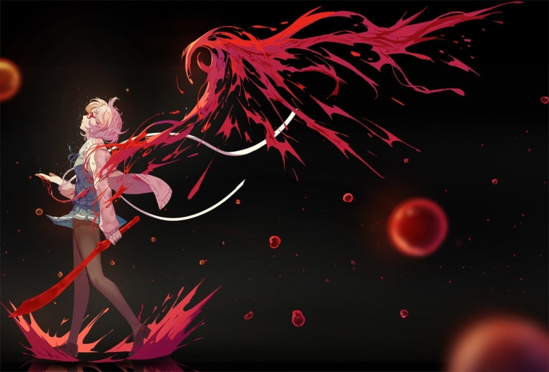 motion, studio shot, multi colored, water, Kuriyama Mirai, black background, sea, indoors, pink color, anime girls, animals in the wild, nature, close-up