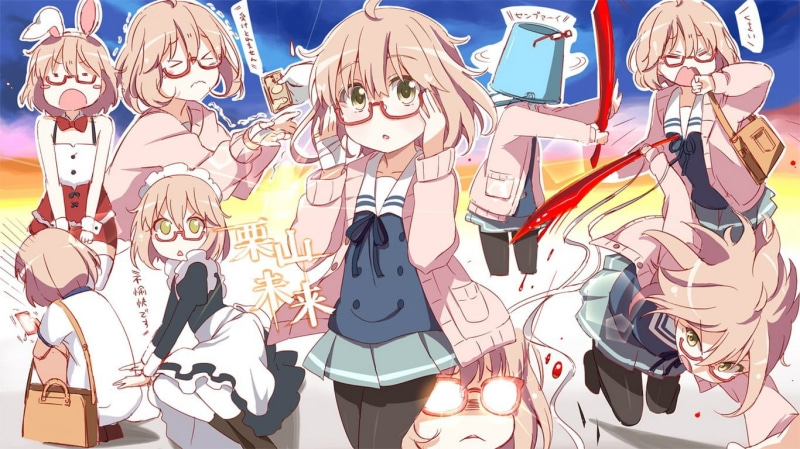 people, Kyoukai no Kanata, anime girls, front view, creativity, representation, anime, 720P, wall - building feature, standing, arts culture and entertainment