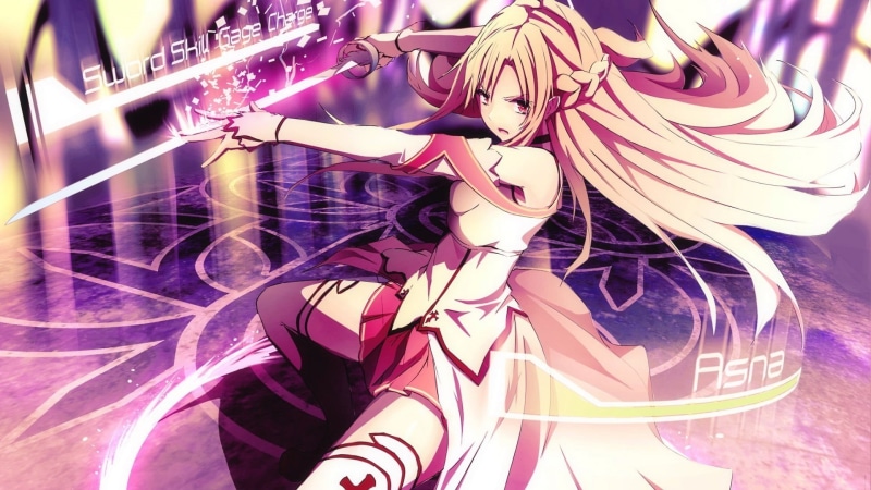 hairstyle, ribbon, lifestyles, illuminated, Sword Art Online, indoors, clothing, hair ornament, pink color, day, anime girls, pattern, Yuuki Asuna, fashion