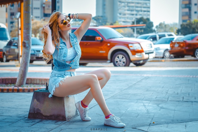 beauty, motor vehicle, day, lifestyles, women, hair, car, socks, leisure activity, young adult, adult, Alvany Goncalves, mode of transportation, outdoors