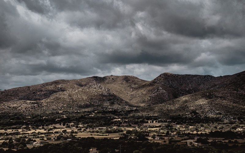 tranquility, mallorca, scenics - nature, beauty in nature, climate, storm cloud, storm, desktop background, background, mountain, nature, cloud - sky, environment