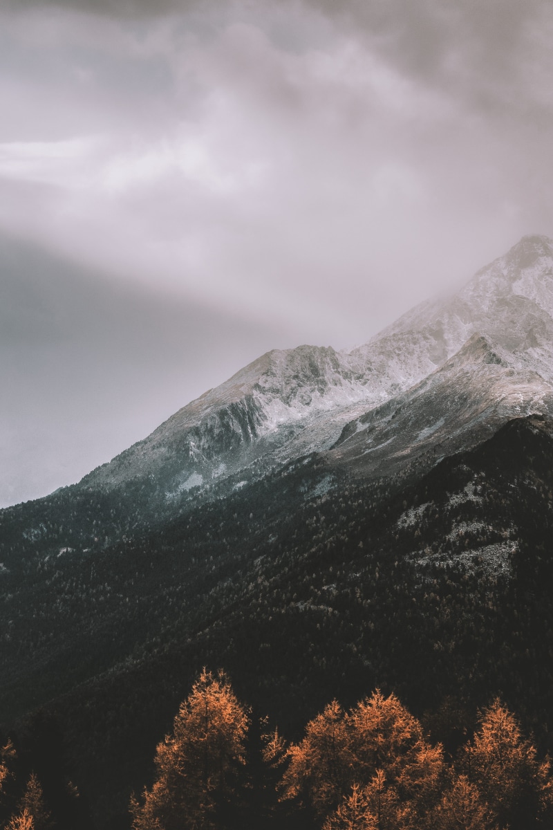 beauty In Nature, 5K, snow, wander, grey, sunset, nature, hill, winter, orange, tree, valley, fall, stormy, autumn, forest, covered, european Alps, mountain