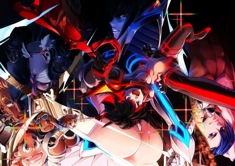 720P, illuminated, real people, high angle view, looking at camera, nightlife, festival, portrait, night, young adult, front view, Kill la Kill, arts culture and entertainment