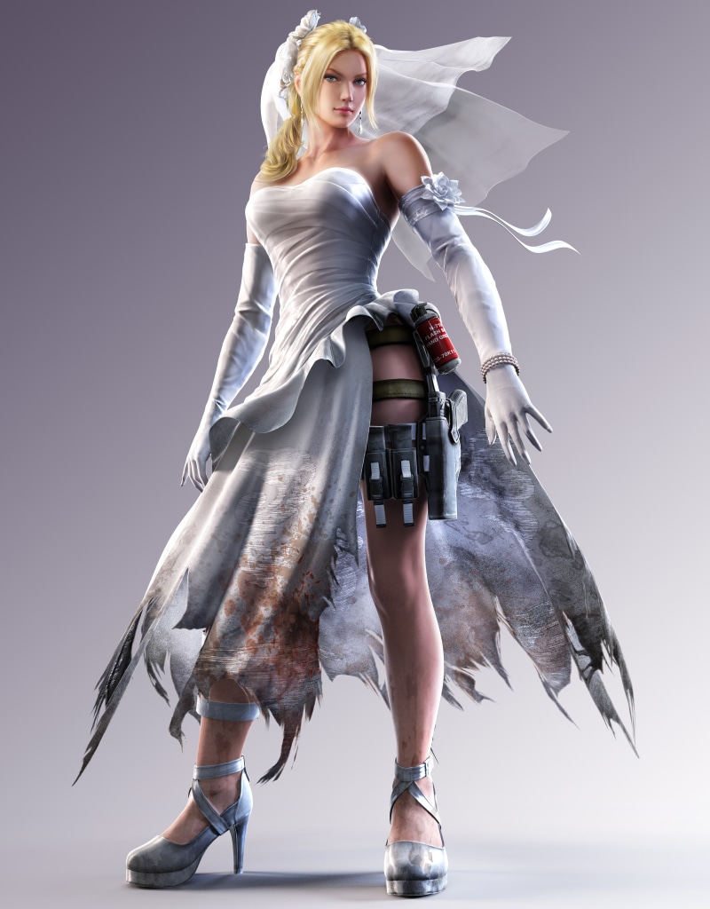 young adult, Nina Williams (Tekken), one person, gun, haute couture, woman, copy space, beautiful people, elegance, females, clothing, 5K, wearing