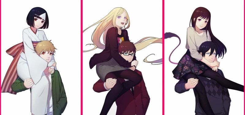 Brown Hair, Kimono, Kazuma (Noragami), Yato (Noragami), Smile, Noragami, Long Hair, Nora (Noragami), Boy, Blonde, Purple Eyes, Glasses, Yukine (Noragami)