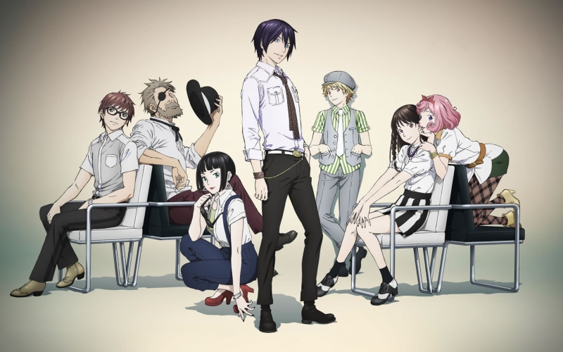 sitting, adult, Yato (Noragami), group of people, themed, uniforms, photo, people, young women, white background, casual clothing, group, characters, 1080P