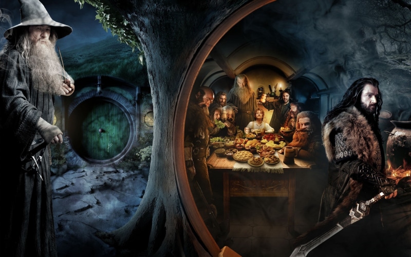 An Unexpected Journey, dwarves, Shir, Hobbiton, Bag End, 2K, The Hobbit, Bilbo, Nora, Gandalf, Thorin