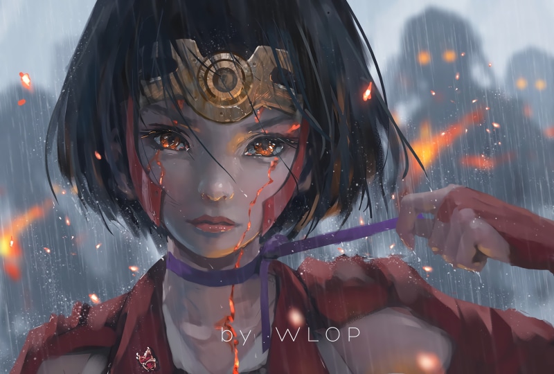digital art, WLOP, Kabaneri of the Iron Fortress, 4K, Mumei