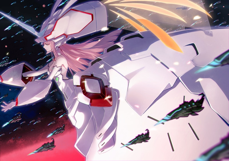nature, space, anime, Strelizia (DARLING in the FRANXX), pink hair, multi colored, creativity, decoration, close-up, sunlight, anime girls, day, still life