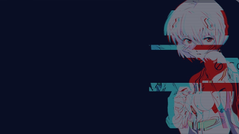 Ayanami Rei, Neon Genesis Evangelion, simple background, 1080P, mecha girls, anime girls, vaporwave