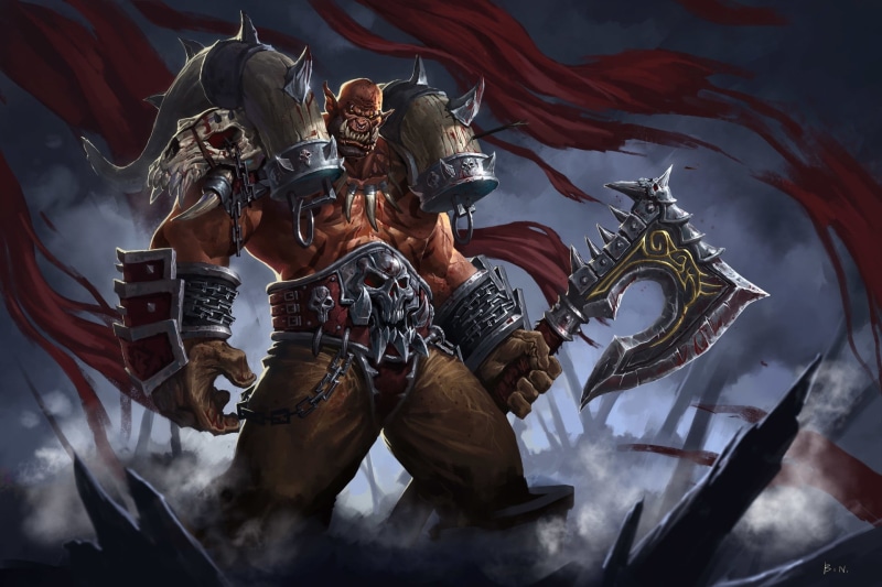 Grom Hellscream, Warrior, Orc, 1080P, Warcraft, World Of Warcraft, Weapon