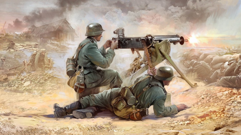 Ivan Hurenko, Germany, the Wehrmacht, MG-08, the crew, German infantry, 1080P