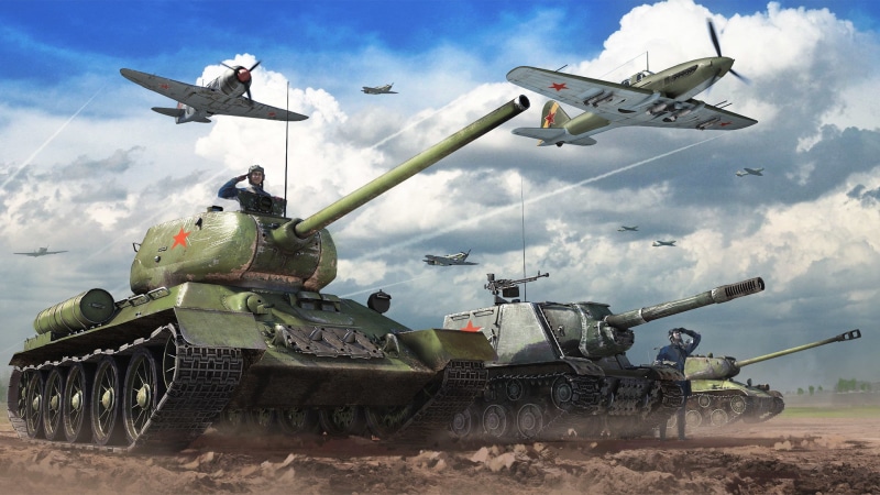 land, army, artillery, Clouds, uS Military, Medium Tank, Gaijin Entertainment, machinery, ISU-152, fighting, T-34-85, armed Forces, Iron, outdoors, transportation