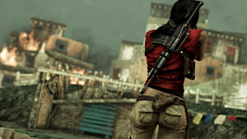 focus on foreground, character, city, standing, men, gun, 1080P, safety, building exterior, protective workwear, protection, suit of armor, weapon, girls with guns