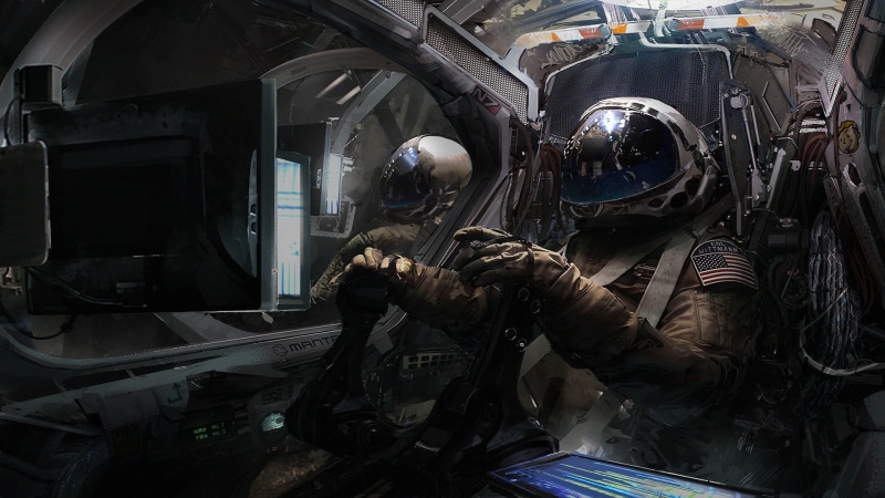 day, mode of transportation, game, protective mask - workwear, protection, uniform, 1080P, transportation, digital art, spaceship, video, security, protective workwear