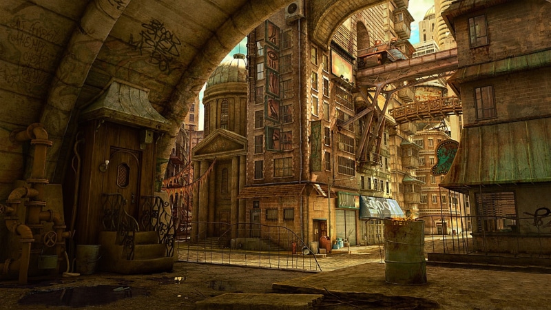 art, digital art, hall, City, door, fantasy, px, digital, fantasy art, 1080P, x, hd, 1920x1080 px, bugs, bridge, animals, STREET, Fire, artwork, city hall