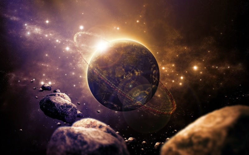 x, asteroid, digital, fantasy, Space, digital art, 2560x1600 px, planet, 2K, hd, fantasy art, inuyasha, px, stars, art, anime, artwork