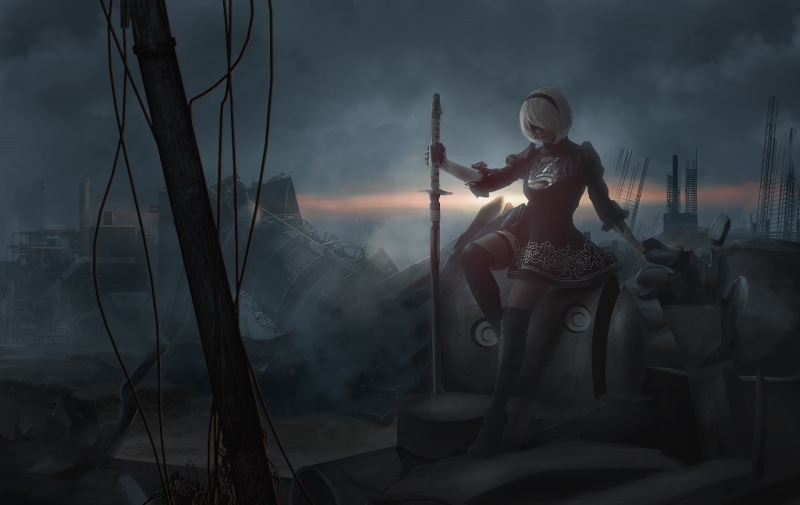 NieR, 2B (Nier: Automata), Nier: Automata, cosplay, model, Disharmonica, 1080P, Helly von Valentine