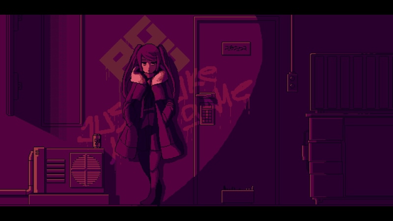 Jill, cyberpunk, pixel art, va-11 hall-a, 1080P