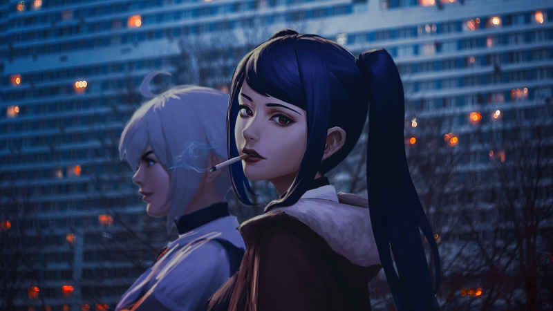 Julianne Stingray, smoking, Dana Zane, 4K, cigarettes, va-11 hall-a