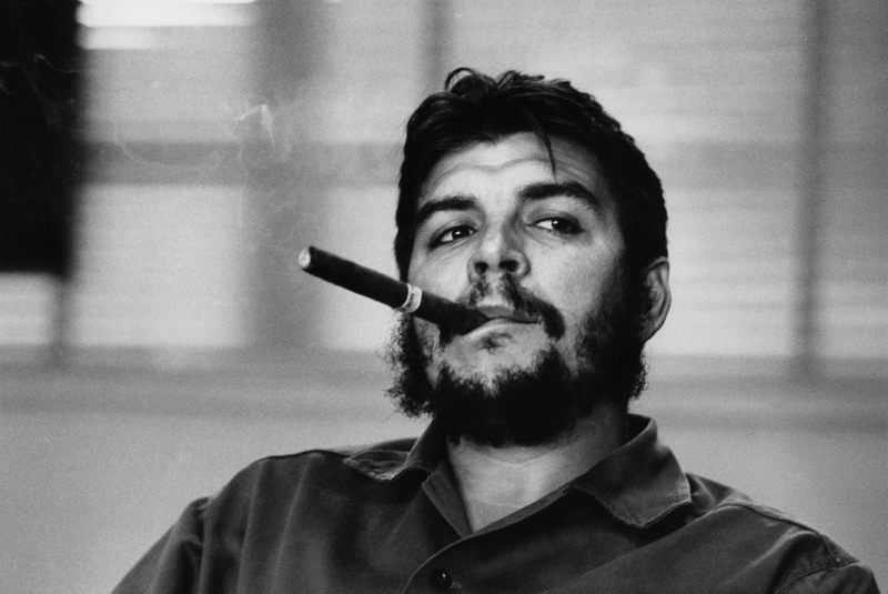 young adult, 4K, smoking issues, men, revolutionary, front view, activity, Che Guevara, cigars, mustache, facial hair, real people, indoors, polo, social issues